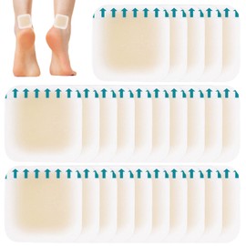 Blister Plasters Heel, Pack of 25 Gel Plasters, Blister Pads, Hydrocolloid Plaster Set for Heel, Toes and Feet, Friction Pain Toes, Bladder Foot Protection, Waterproof, Invisible (50 x 50 mm, Square)