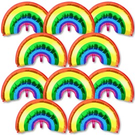 Abilat 10 Pcs Rainbow Balloons 28" Large Pride Day Foil Balloons Rainbow Party Decorations for Baby Shower Wedding Birthday Party Decoration Supplies