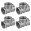 sourcing map 1 1/4"(32mm) Tee Pipe Fitting, Malleable Cast Iron