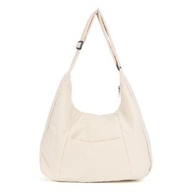 Syrads Puffer Crossbody Bags for Women Lightweight Shoulder Bag Casual Hobo Tote Handbag with Pockets, beige