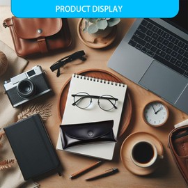 BagTu Black Anti-knock Eyeglasses Case, Portable Leather Pressure Resistant Sunglass Case with 1pc Eyeglass Cloth,Hard Shell and Lightweight