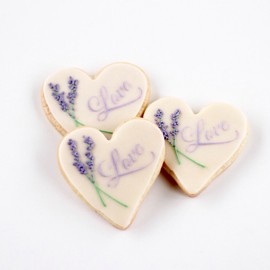 ½ Dz. Love of Lavender Wedding Cookies! Vanilla Sugar Cookies with a Lavender Theme! Lavender and Green are the perfect compliment! Wedding, Bridal Shower, Birthday Themed Party Favors, Gift!