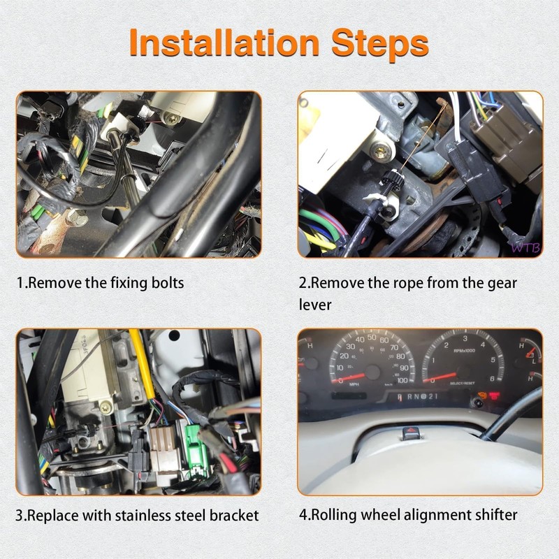 HIMARKLIF Upgraded Stainless Steel Automatic Transmission Shift Indicator Cable Bracket