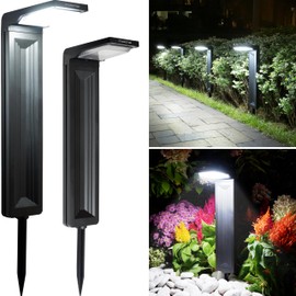 Solar Pathway Lights 2Pack, Waterproof Bright LED Modern Decorative Path Light for All Outdoor uses Backyard, Walkway, Landscape, Driveway, Lawn, Patio, Garden Yard. 2 Brightness Modes (Cool White)