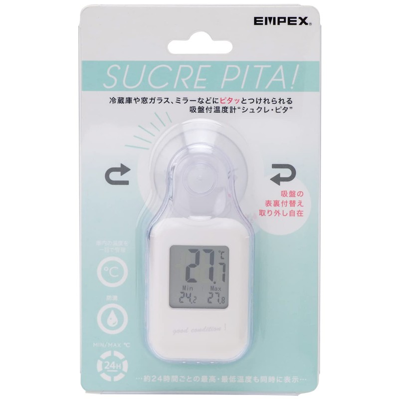 Empex TD-8431 Digital Thermometer, Splashproof, Wall Mounted, Suction Cup, Maximum