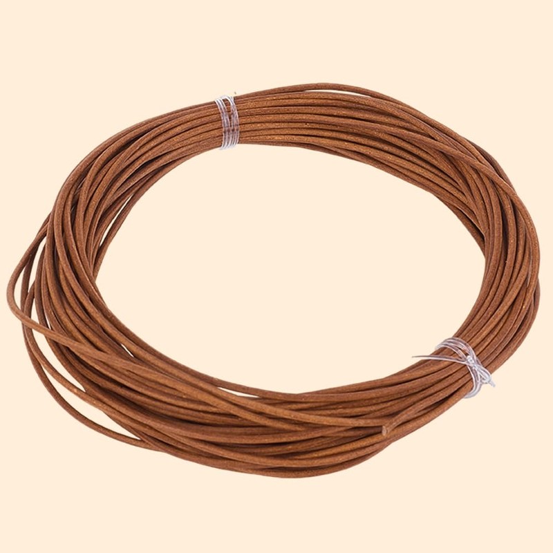 CALFOVERA 10M x 1MM Round Cowhide Genuine Leather Cord for