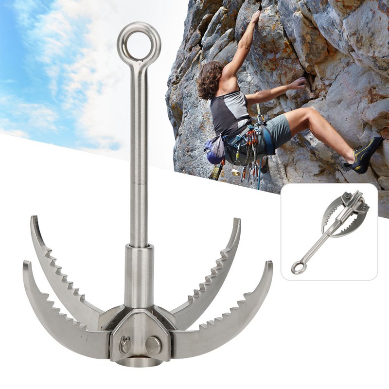 Stainless Steel Grappling Hook 4 Claws Rock Climbing Folding Hook
