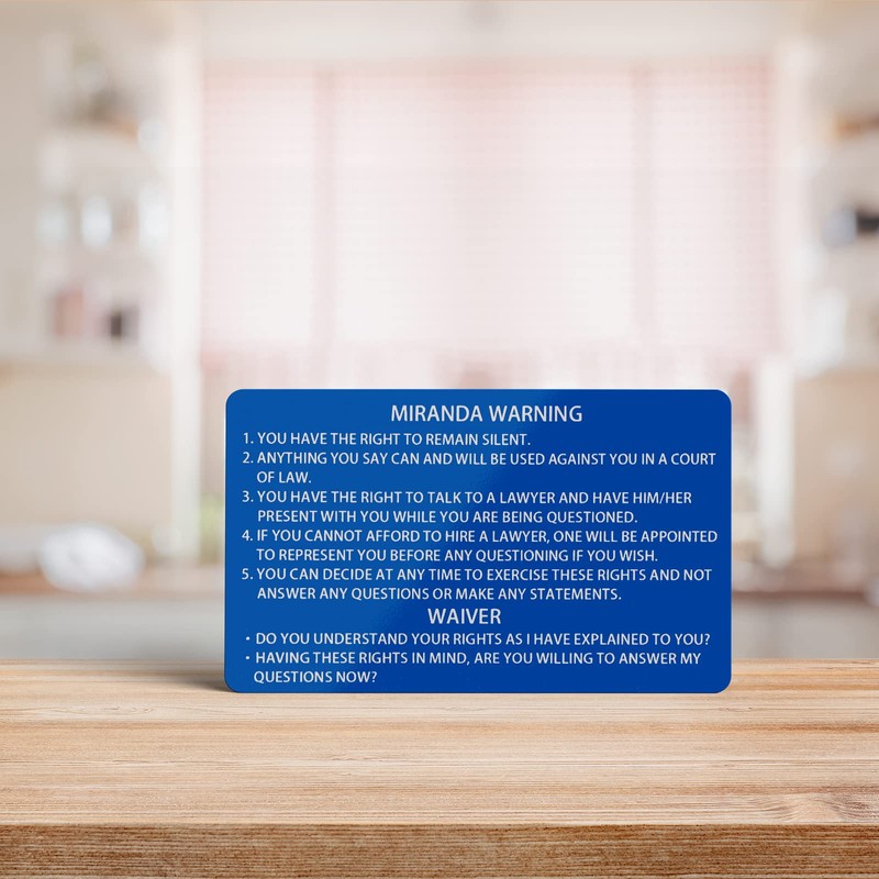 Laser Metal Miranda Warning Card / Standard Field Sobriety Test