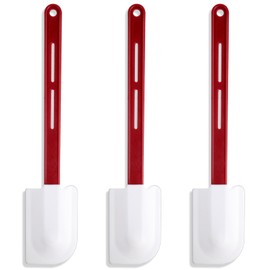 Lanties Set of 3 High Temp Silicone Spatulas Heat Resistant Rubber Commercial Heavy Duty Silicone Scraper Spatula with Handle for Kitchen Baking Cooking(14 x 3 Inches,Spatula)