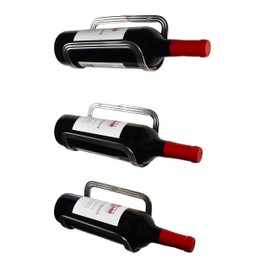 Mango Steam Wall Mounted Wine Rack, Set of 3, Silver (Mounting Hardware Included)