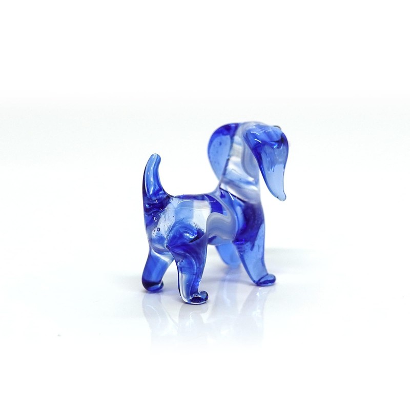 Sansukjai Dachshund Micro Tiny Figurines Hand Blown Glass Art Animals