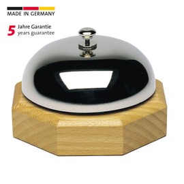 Westmark Table Waiter Bell Packed, Steel Silver/Beige, 9.1 x 9.1 x 5.8 cm