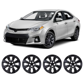 NIXON OFFROAD 16 Inch Hubcaps for Toyota Corolla 2009-2019 [Only Fit Steel Wheel] Wheel Rim Cover (Set of 4) ABS+PC Hub Caps Replacement for Car (Black Lacquer, 5110Style)