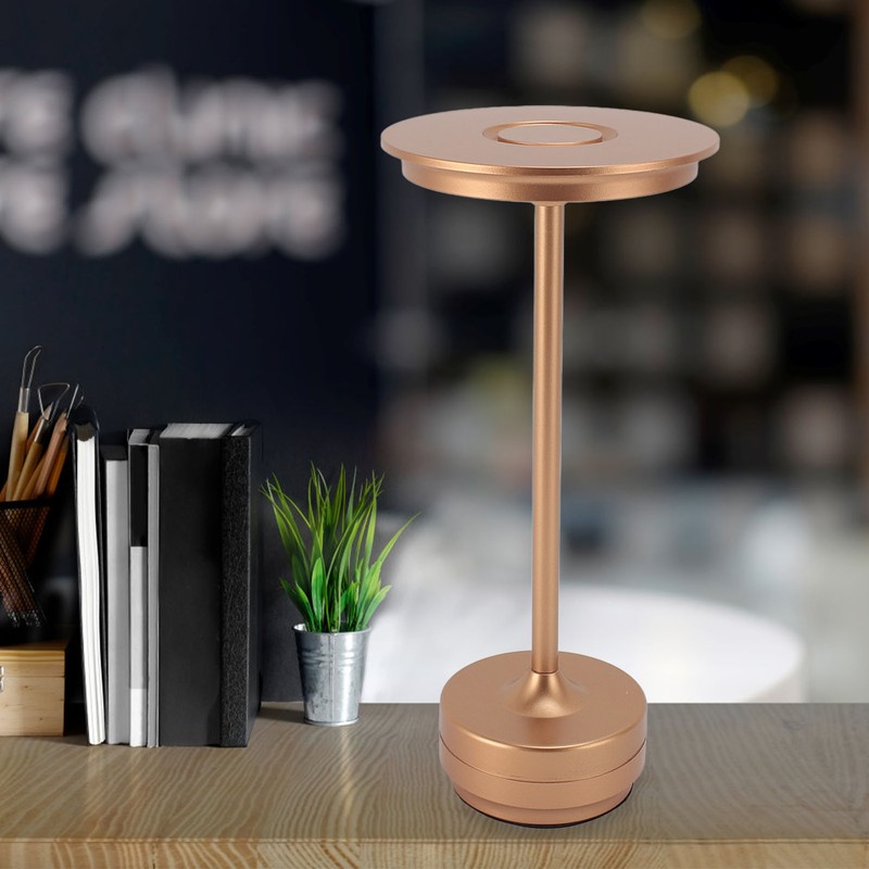 LED Cordless Table Lamp Aluminum Iron 3 Light Source Touch