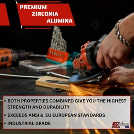 ATE Pro. USA - 4.5" x 7/8" Premium Zirconia Flap Discs, 4-1/2" Angle Grinder Discs, Industrial Grade, Type 27 Flap Disc for Grinders, Sanding Discs, Finish | Grinding Wheels (10pk) - 80 Grit