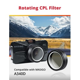 MASIGO Rotating CPL Filter LR-C1 Anti-Glare Circular Polarizing Lens for Dash Cam A340D