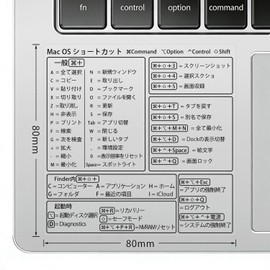mac Shortcut Keys List Deear Shortcut Sticker, Quick View Seal, MAC OS Compatible, Waterproof, Reusable, No Residue (3.1 x 3.1 inches (80 x 80 mm)), Transparent