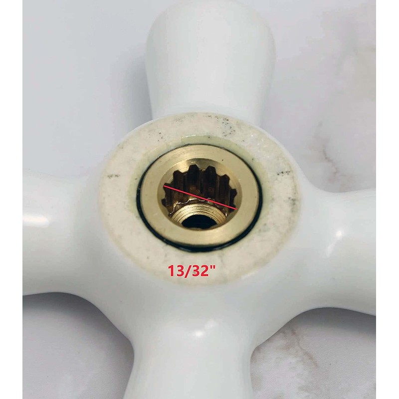 PlumbUSA Replacement Porcelain Faucet Handles - 12 Spline Connection