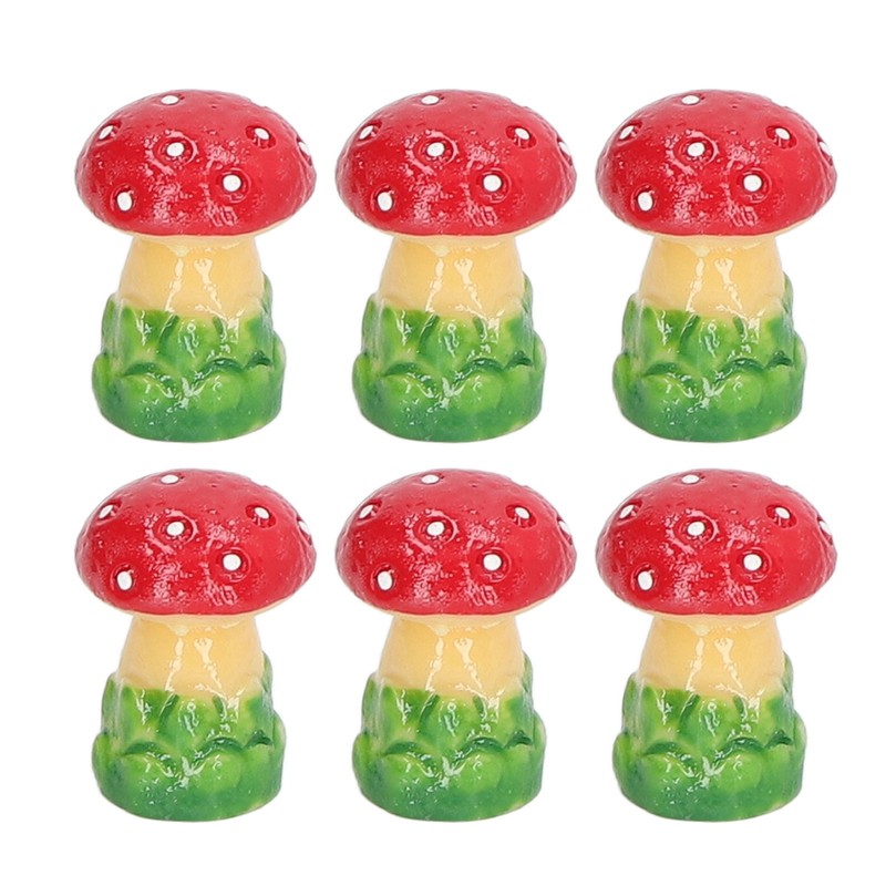 30pcs Dollhouse Mushroom Figurine Cute DIY Resin Micro Landscape Garden