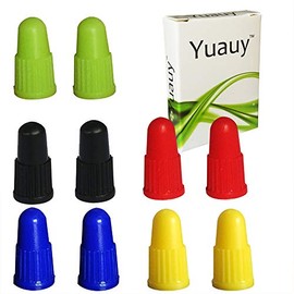 Yuauy 2 PC x 5 Colors Valve Cap Dust Covers for MTB Presta Bike Bicycle Road Racing Coloured Plastic (Total 10 pcs)