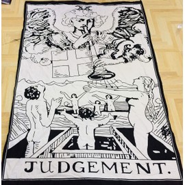 Judgement Tarot Cards Tapestry Black & White Judgement Small Tapestry Cotton Posters Medieval Europe Tapestry(100 CM x 75 CM) (Judgement)