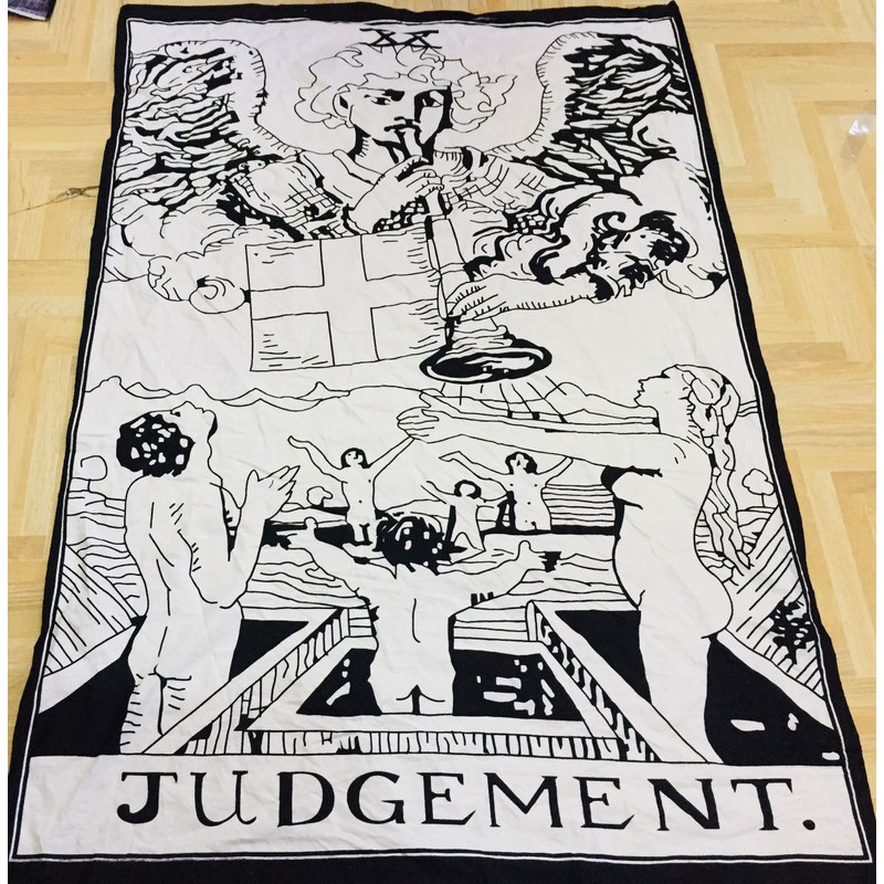 Judgement Tarot Cards Tapestry Black & White Judgement Small Tapestry