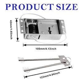 Electromagnetic Solenoid Safe Lock Replacement, 2 Override Unique Keys, Gun Safe Part for Safe Keypad