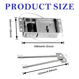 Electromagnetic Solenoid Safe Lock Replacement, 2 Override Unique Keys, Gun Safe Part for Safe Keypad