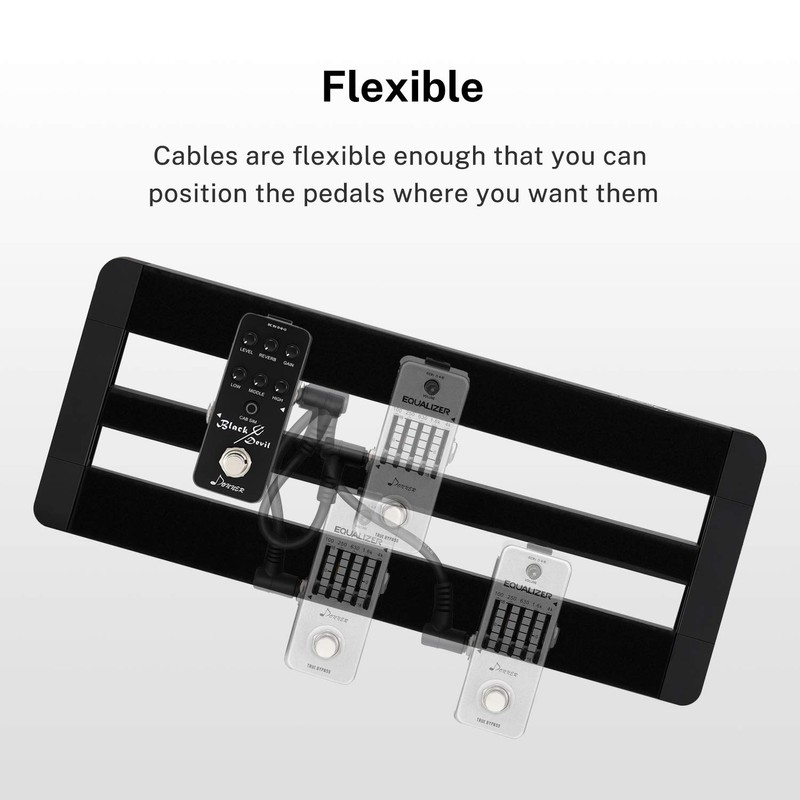 Donner Patchkabel Gitarre Pedal 15CM rechtwinklig, 6,35mm Instrumentenkabel Klinken Klassisches