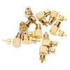 10pcs RCA Right Angle Adapter Male to Female Copper Gold