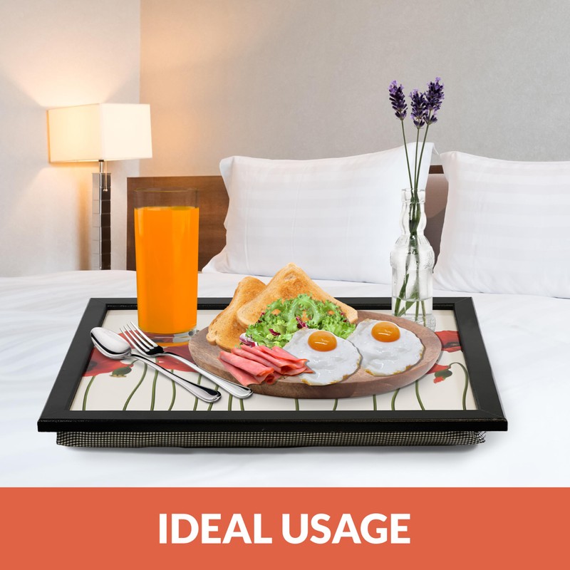 Large Wooden Soft Padded Cushioned Bean Bag Lap Dinner Laptop