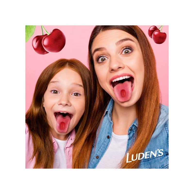 Luden's Sugar Free Wild Cherry Throat Drops, Sore Throat Relief,