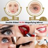 RECKODOR Wall Mounted Lighted Makeup Mirror with Magnification 5X, Rechargeable