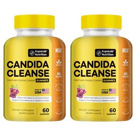 Candida Cleanse Gummies - Yeast Detox & Flora Balance & Gut Health | 60 Gummies-MADE IN USA-SupaLab Nutrition - Specification: Chosen by Thousands - Best Value