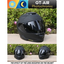 Logto Photochromic Visor Compatible With GT-Air 1/2 Replacement Transition Motorcycle Helmet Face Shield (GT-Air Clear/Smoke,anti-fog insert pins Not Work)