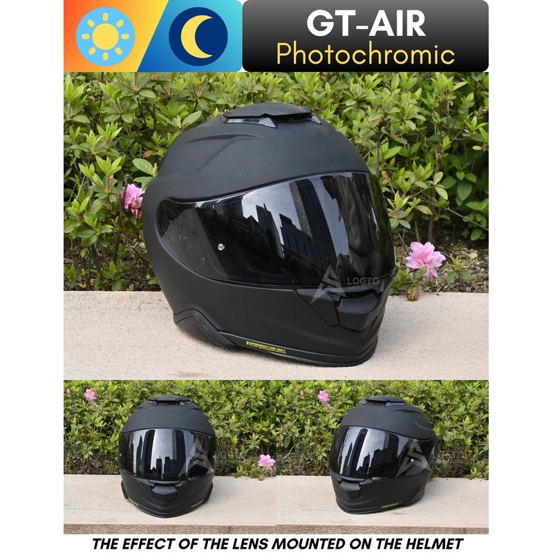 Logto Photochromic Visor Compatible With GT-Air 1/2 Replacement Transition Motorcycle