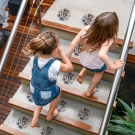 DOITOOL 8Pcs Non-Slip Bathtub Stickers Durable Sturdy Premium Stone Pattern Anti-Slip Bath Stickers Safety Shower Treads for Adults Kids Bathroom (with Scraper)