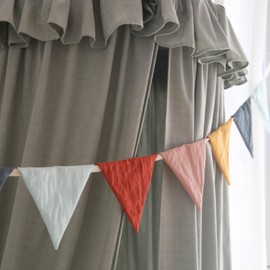 3.9ft Half Circle Cotton Banner - Double-Sided Nursery & Kids Room Decor for Tents, Birthday Parties | Soft Pastel Hanging Pennants Pastel Pennant Banner (2-Sided Design)