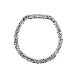 PLUSTER Men's Platinum Necklace, 6 Sides, 7.9 inches (20 cm), 1.1 oz (30 g), Stainless Steel, 11.6 gal (316 L), Hypoallergenic, Includes Pouch, Popular, Birthday, Gift, Mother's Day, Jewelry, Plaster