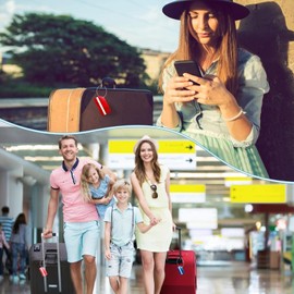 4 Pack Aluminum Luggage Tags for Suitcases with Name ID Card, Durable Luggage Name Tags Identifier, Travel Tags for Luggage Baggage