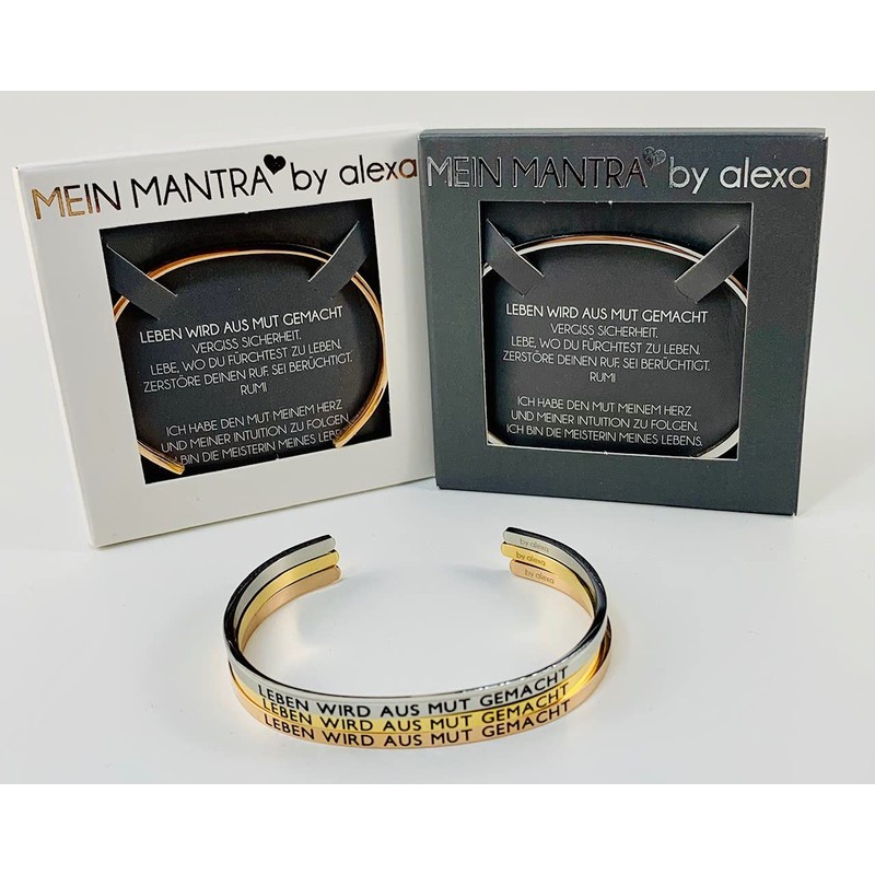 Elegant Bangle Silver or Rose Gold with Mantra and Saying