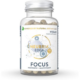 Edge Focus Formula Nootropic supplements and Multivitamin, Memory Booster helps to Improve Concentration and Focus with 22 Essential Vitamins and Minerals - 60 Capsules - by Neubria