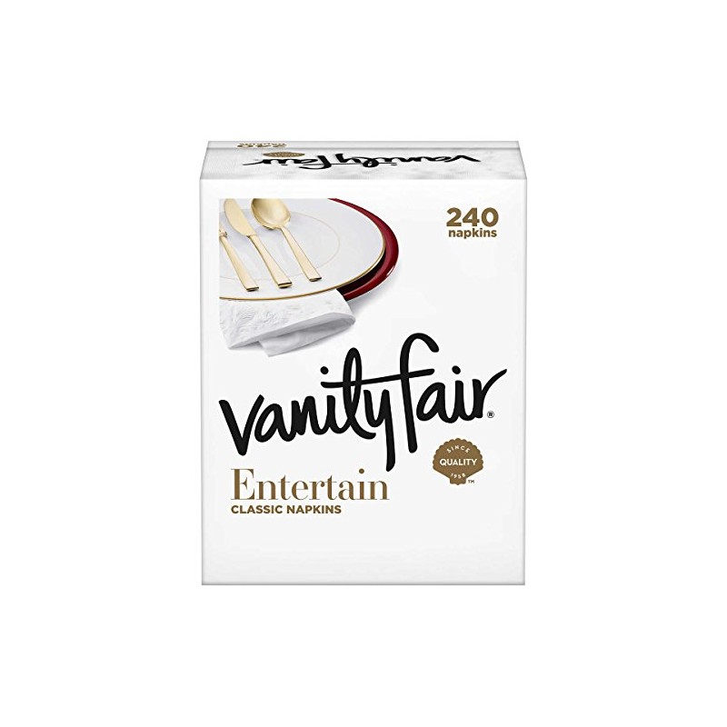 Vanity Fair Impressions Dinner Napkins, 3-ply White, 240-pack
