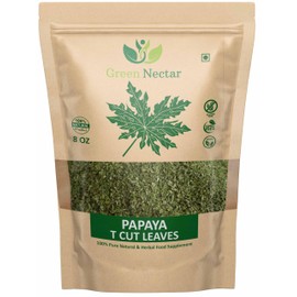 Papaya Leaf Tea 8 Oz(Crushed, Dried, 8 OZ), Dried from Fresh Green Leaves, 100% Loose Leaves (2)