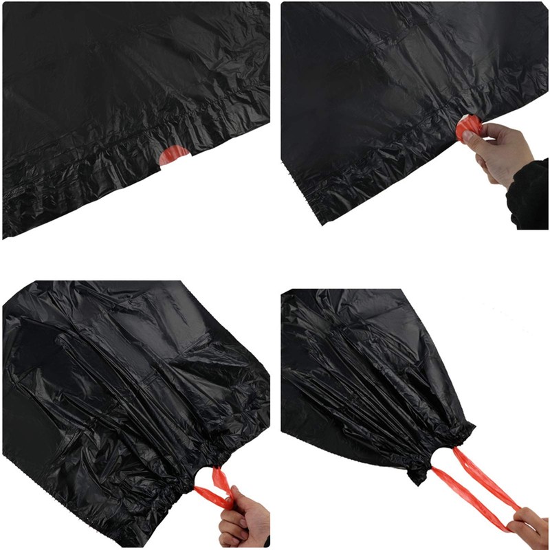 Begale 8 Gallon Drawstring Trash Bags, Black, 110 Counts