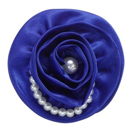 PATIKIL Fabric Flower Brooches Pearl Vintage Silk Flower Brooches Elegant Floral Pins for Women Hat Dress Shirt Tie Corsage, Blue