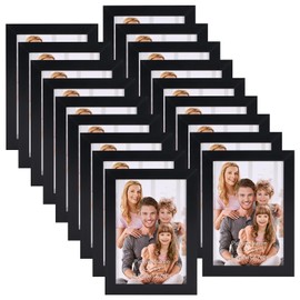 WIFTREY 18 Pack 3.5x5 Picture Frame Black, 3.5 x 5 Photo Frames Bulk for Wall Hanging or Tabletop Display