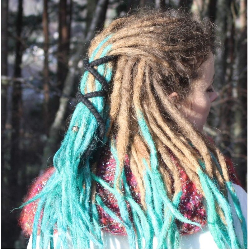 DreadLab Bendable Spiral Dread Ties (50cm, Black with Black Thread)