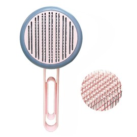 Auriko Cat Grooming Brush, Cat Comb for Indoor Cats, Self-cleaning cat Brush for Long or Short Hair Gently to Remove Loose Undercoat (Pink)