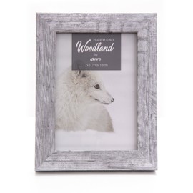 Kenro Harmony Woodland Silver Grey Rustic Wood-Effect Photo Frame - 6x4 Inch / 10x15cm Premium Photo Frames with Minimalistic Design - HW1015GY